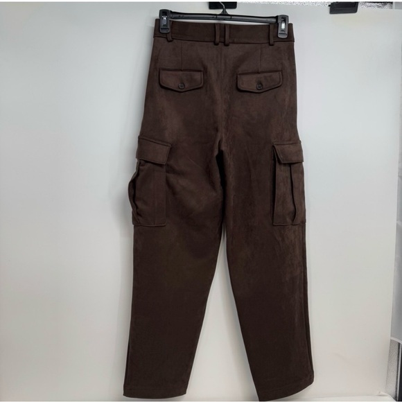 Banana Republic Factory Vegan Suede Cargo Pockets Pants Women’s Size 12 Brown - Picture 3 of 6